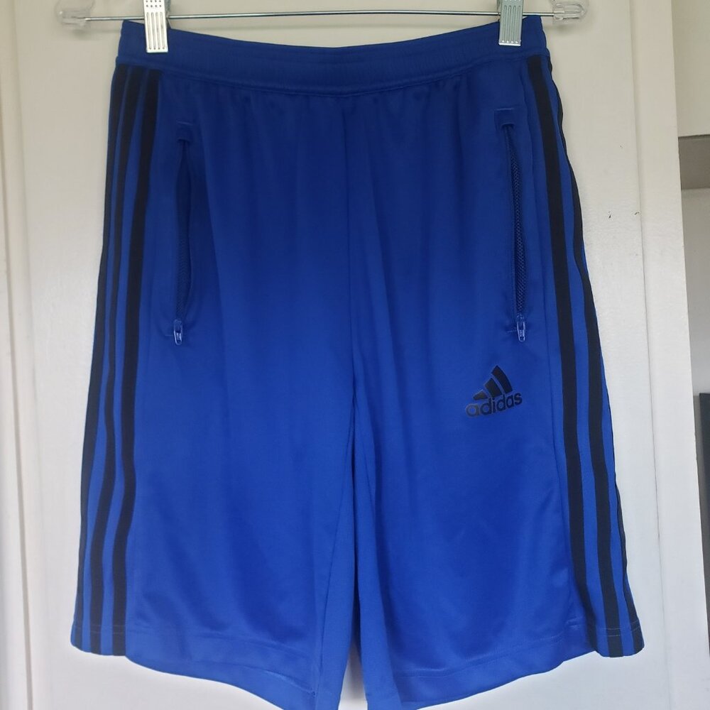 Adidas Blue Shorts No Size Please read measurements.